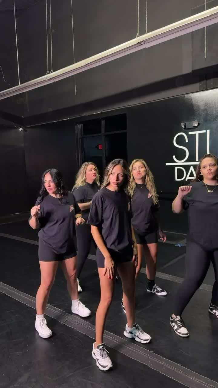 The crew mid-routine at the studio