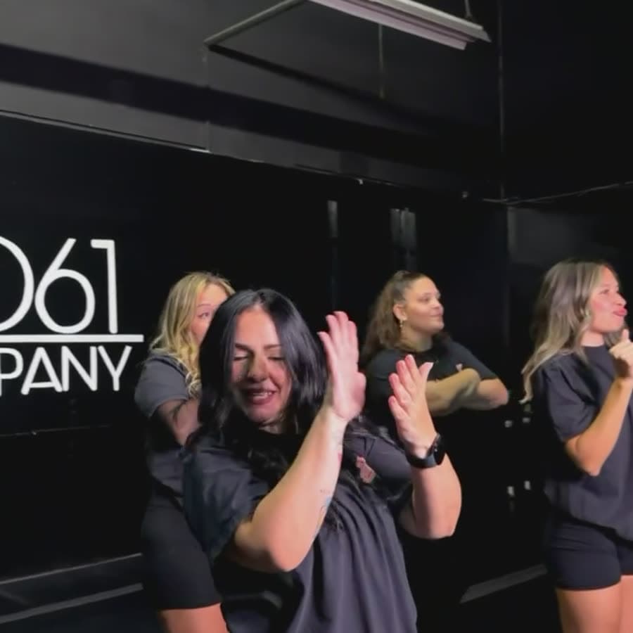 The group cracking up mid-move