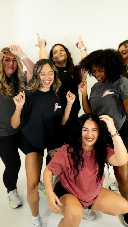The crew laughing together at the photoshoot